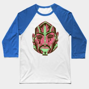 Pink Mint African Mask No 9 Baseball T-Shirt